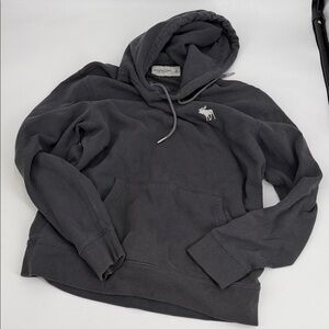 Abercrombie & Fitch Soft AF Fleece Hoodie Gray Pullover Cozy Sweatshirt Small